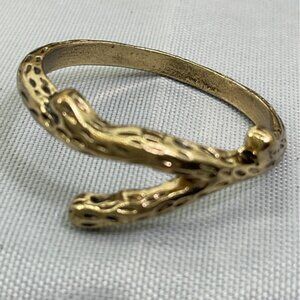 Antique Gold-Tone Wishbone Twig Branch Ring